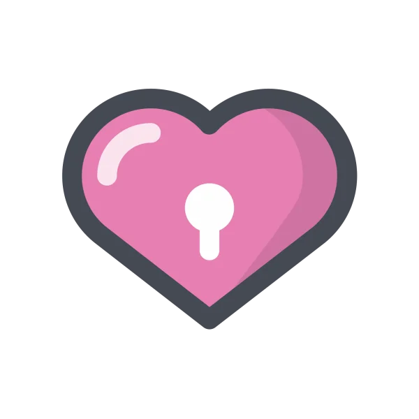 Pink Heart Lock Icon Transparent Background