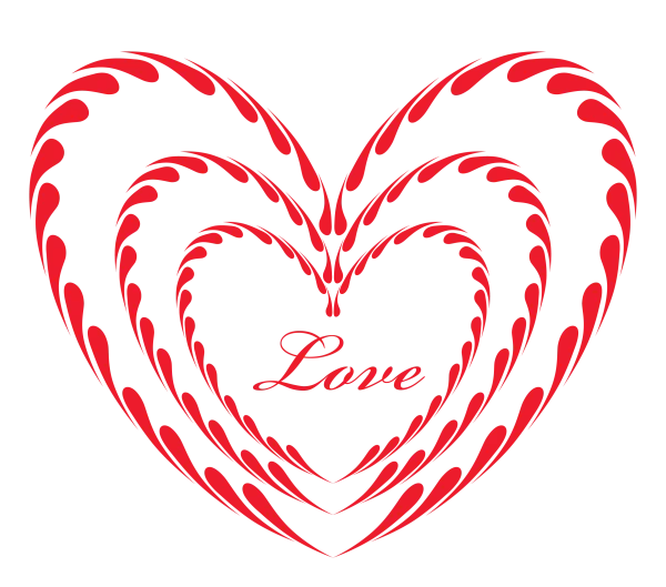 Red Flame Hearts Love Text PNG