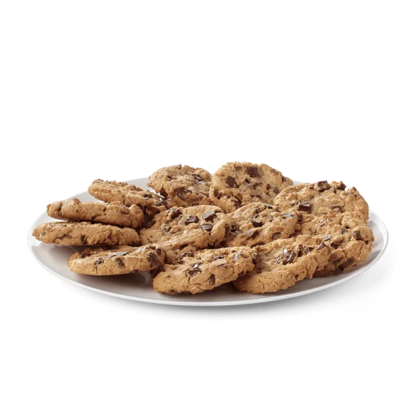 Plate of Chocolate Chip Cookies PNG Transparent Background