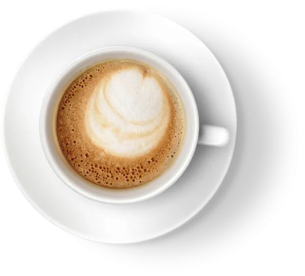 Coffee Cup with Latte Art PNG Transparent Background