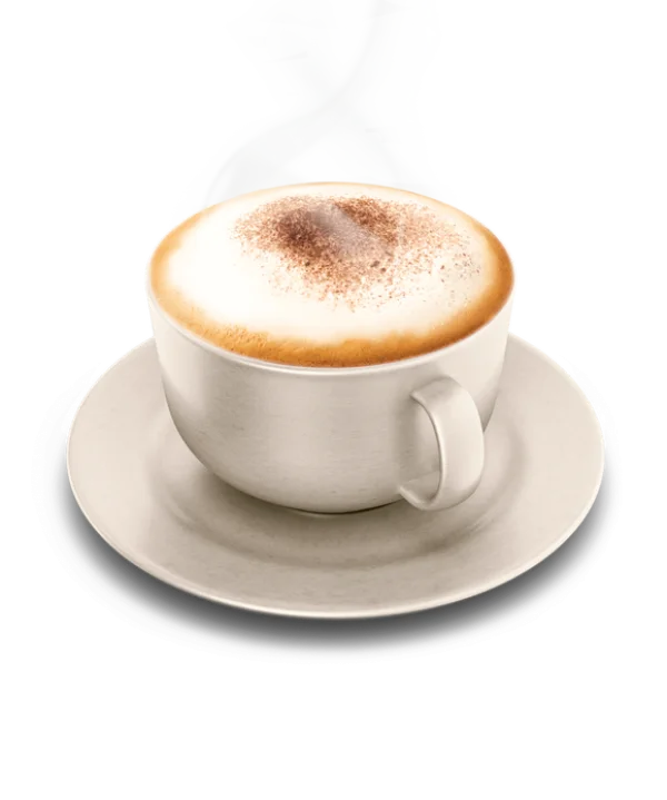 Cappuccino Cup with Steam PNG Transparent