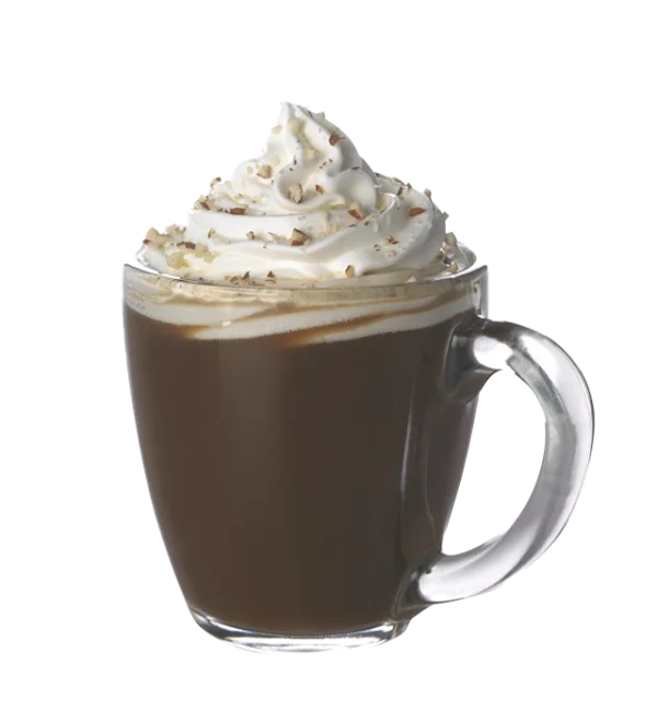 Delicious Hot Chocolate with Whipped Cream and Nuts PNG