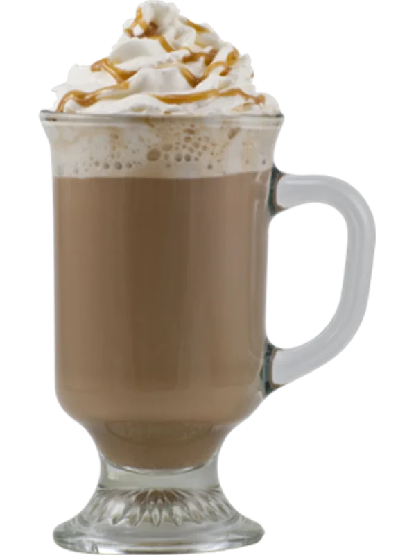 Caramel Latte with Whipped Cream PNG Transparent