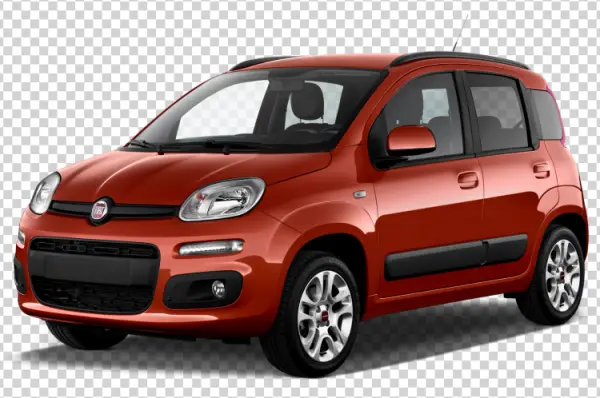 Orange Fiat Panda Car PNG Transparent Background