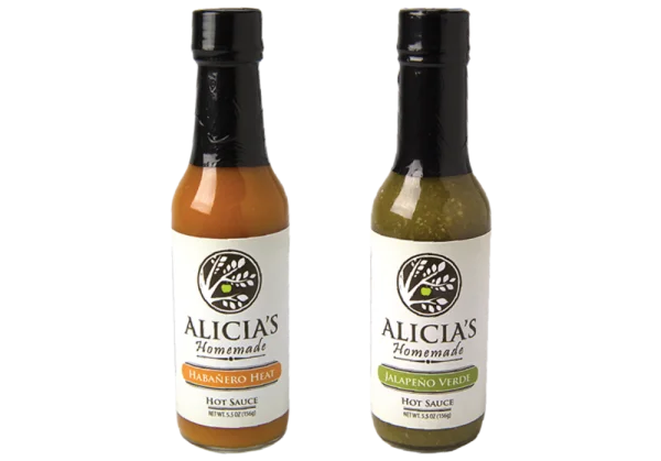 Alicia's Homemade Hot Sauce Bottles PNG Transparent
