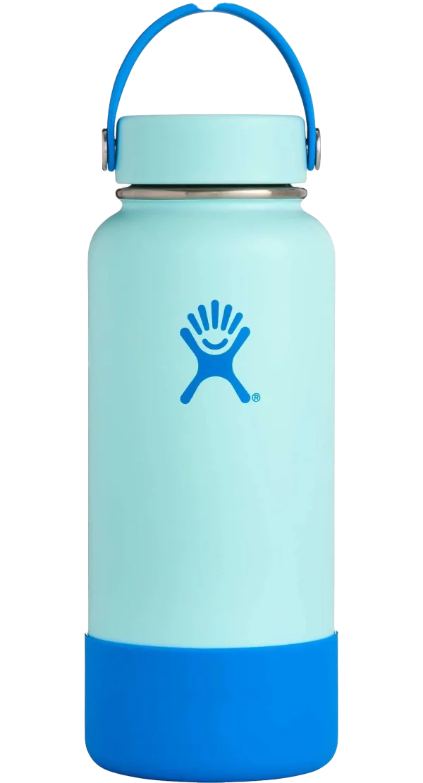 Mint Blue Hydro Flask Water Bottle PNG