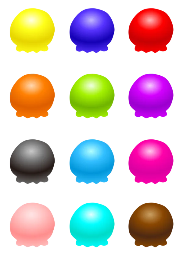 Twelve Colorful Blob Shapes PNG Pack