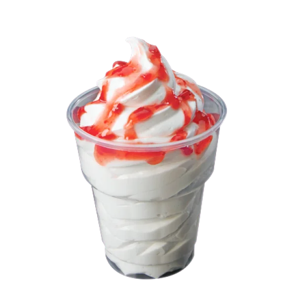 Strawberry Sundae Soft Serve PNG Transparent Background