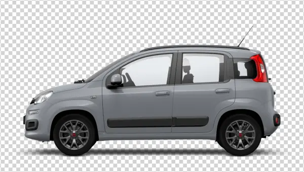 Grey Fiat Panda Car PNG Transparent Background