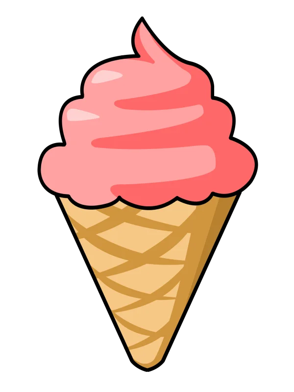 Pink Ice Cream Cone PNG Transparent Background