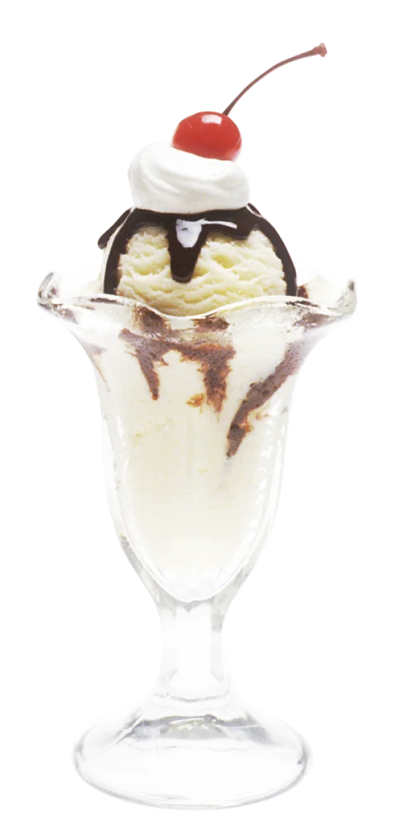 Vanilla Ice Cream Sundae PNG Transparent Background
