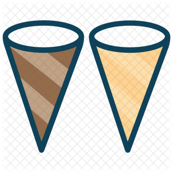 Waffle and Chocolate Ice Cream Cones PNG Icon