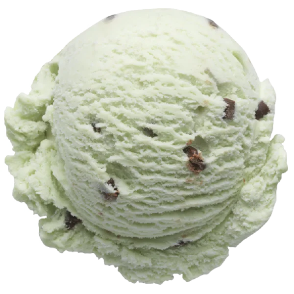 Mint Chocolate Chip Ice Cream Scoop PNG Transparent Background
