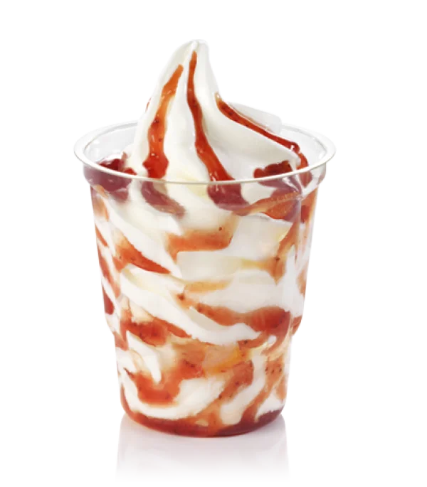 Strawberry Sundae Soft Serve Ice Cream PNG