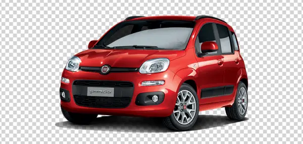 Red Fiat Panda Car PNG Transparent Background