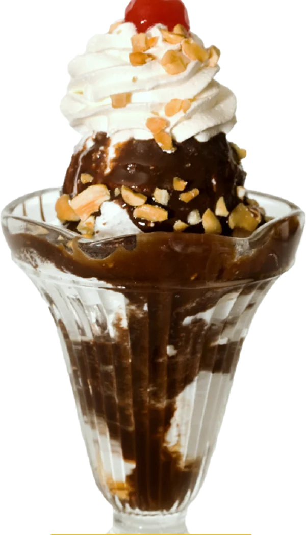 Chocolate Ice Cream Sundae PNG Transparent