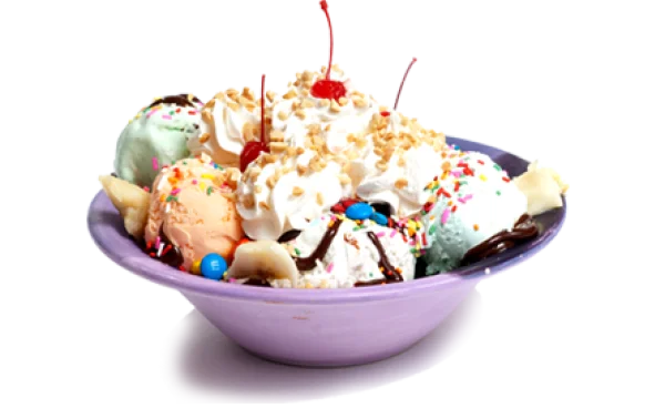 Colorful Ice Cream Sundae PNG Transparent Background