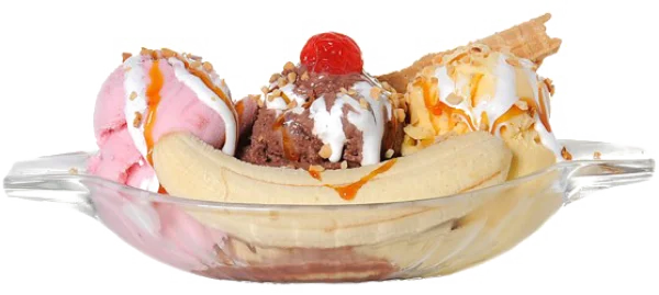 Classic Banana Split PNG Transparent Background