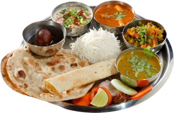Traditional Indian Thali Meal PNG Transparent Background