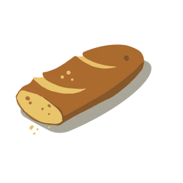 Cartoon Bread Loaf PNG Transparent Background