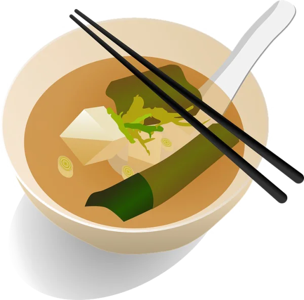 Miso Soup Bowl with Chopsticks PNG Transparent Background