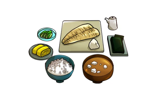 Traditional Japanese Breakfast Set PNG