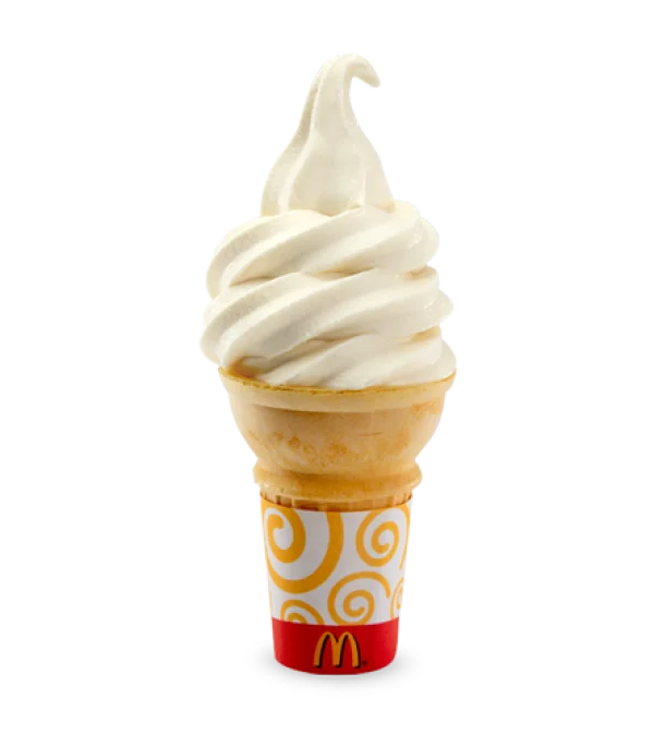 McDonald's Soft Serve Ice Cream Cone PNG Transparent