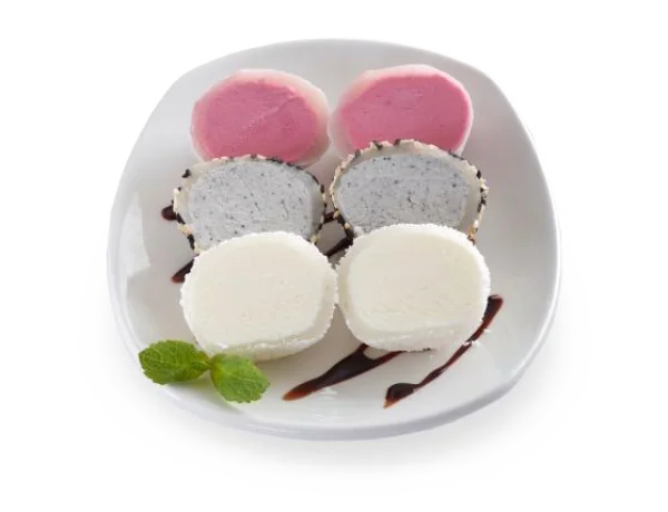 Assorted Mochi Dessert on Plate PNG