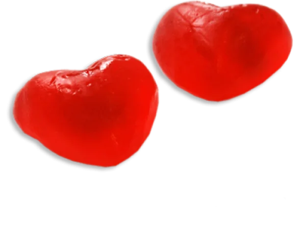 Red Gummy Heart Candies PNG Transparent Background