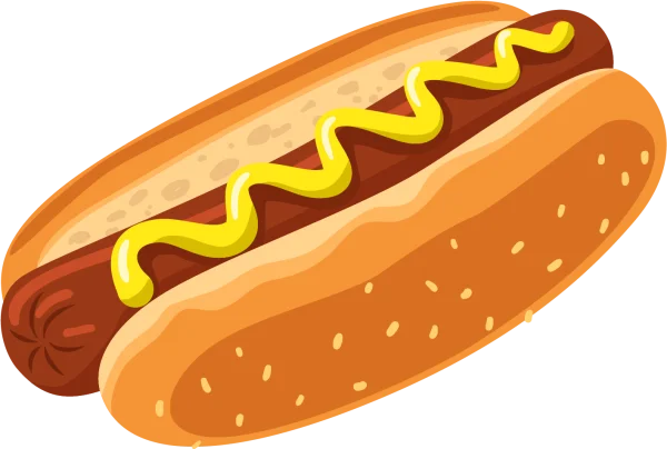 Hot Dog with Mustard PNG Transparent Background