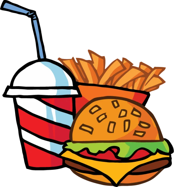 Cartoon Fast Food Meal PNG Transparent Background