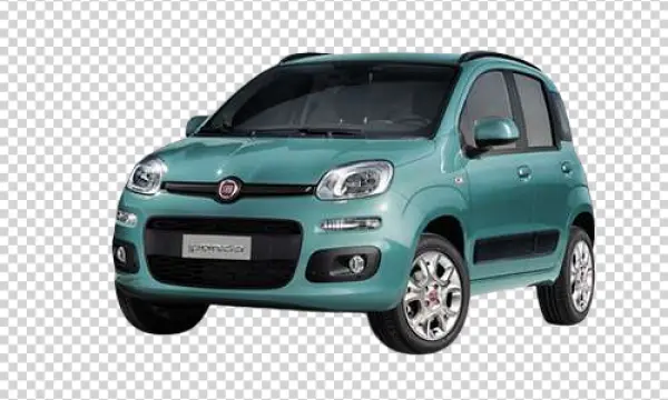 Teal Fiat Panda Car PNG Transparent Background