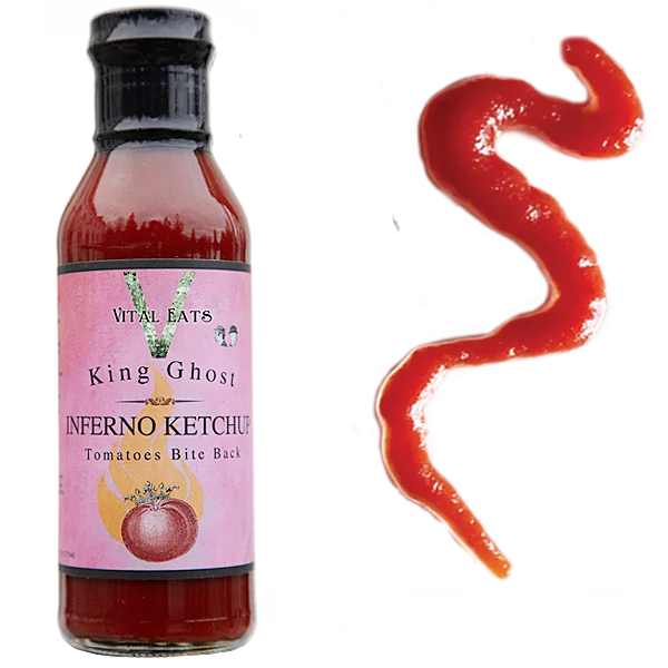 Spicy Inferno Ketchup Bottle with Swirl PNG
