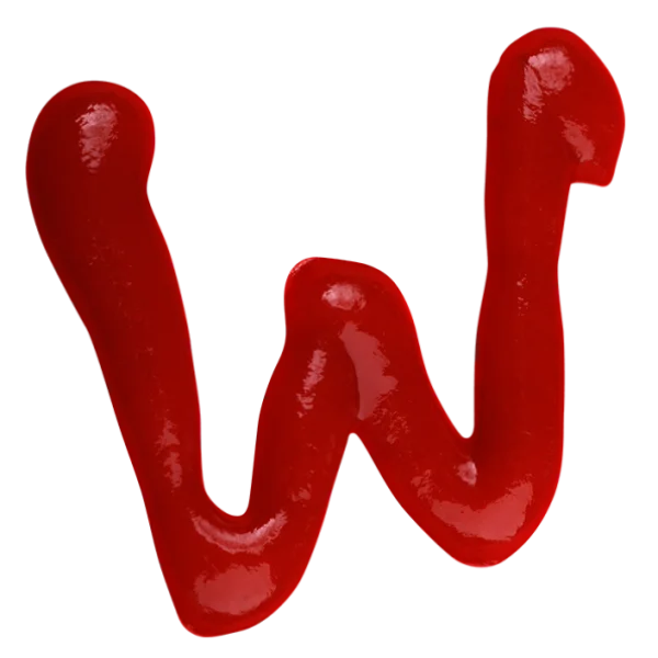 Ketchup Letter W PNG Transparent Background