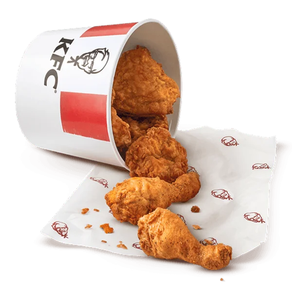Spilled KFC Fried Chicken Bucket PNG Transparent