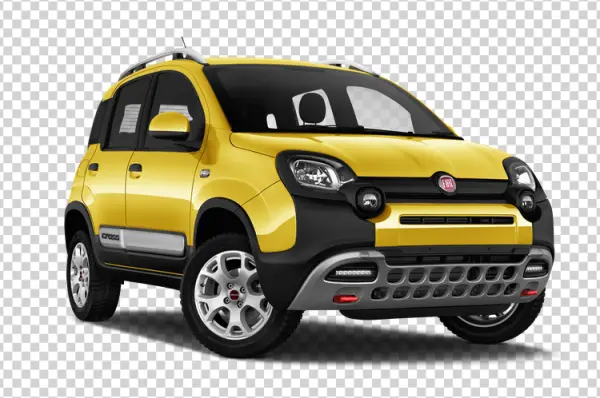 Yellow Fiat Panda Cross PNG Transparent Background