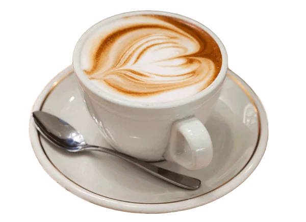 Coffee Cup with Latte Art PNG Transparent Background