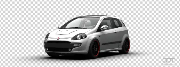 Silver Fiat Punto Hatchback PNG Transparent