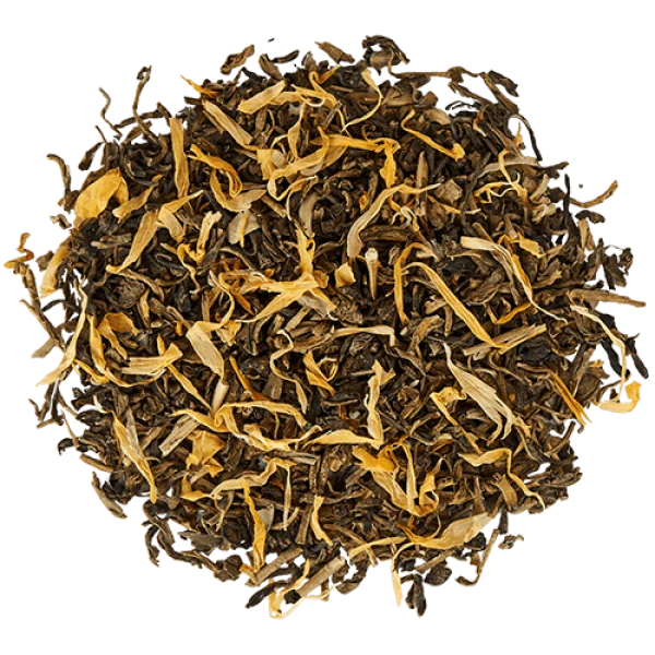 Loose Green Tea and Flower Petals PNG Transparent Background