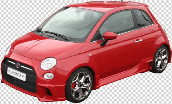 Red Fiat 500 Sport Car PNG Transparent Background