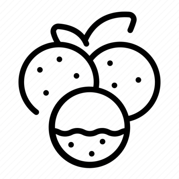 Three Overlapping Fruits Outline Icon PNG