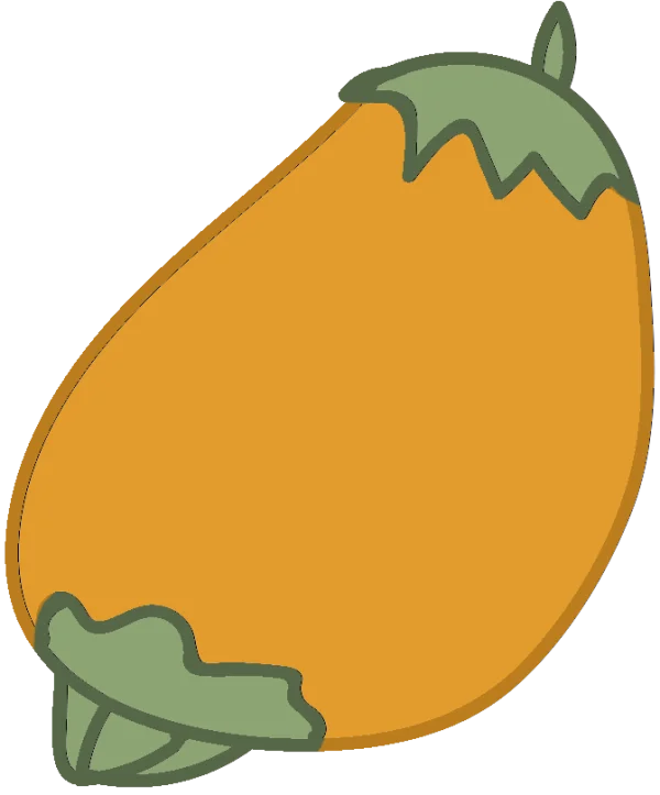 Cartoon Orange Eggplant PNG Transparent Background