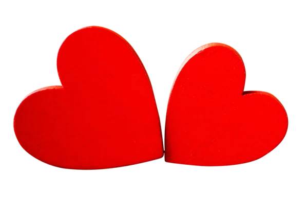 Two Red Hearts PNG Transparent Background
