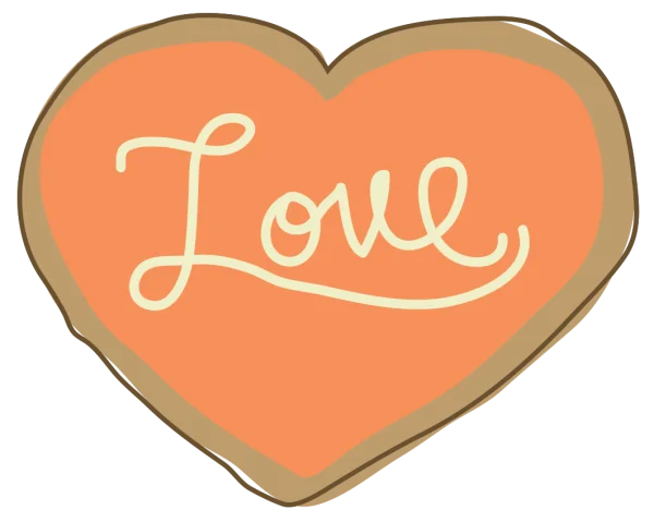Hand-Drawn Love Heart Cookie PNG Transparent
