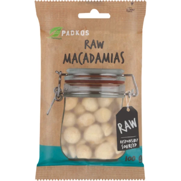 Padkos Raw Macadamias Packaging PNG Transparent Background