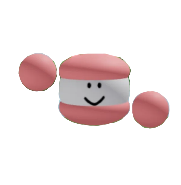 Cute Pink Smiling Macaron Character PNG