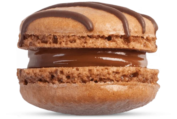 Chocolate Macaron with Drizzle PNG Transparent Background