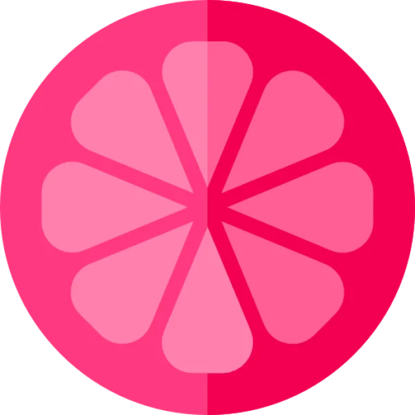 Pink Grapefruit Slice Icon PNG