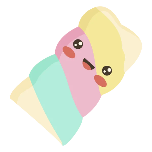 Cute Rainbow Marshmallow PNG Transparent Background