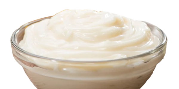 Creamy Mayonnaise in Glass Bowl PNG Transparent